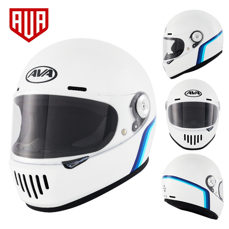 AVA dinastía casco retro casco completo de los hombres y las mujeres de la motocicleta de fibra de vidrio Four Seasons universal 3C certificado dinastía