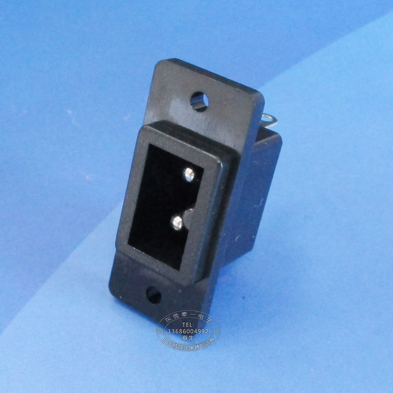 带正负极性B字尾迷你冰箱充电口 防呆两芯AC/DC输入电源插座AC007