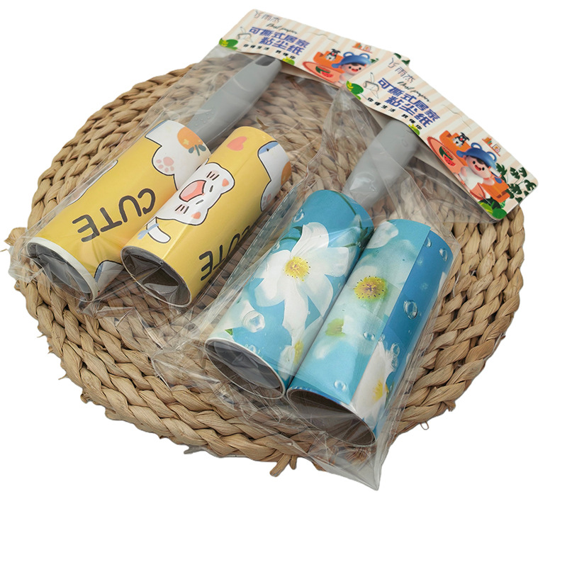 P1712 2026 pegajoso polvo 1 + 2 juegos de papel de limpieza de ropa doméstica rasgable Yiwu productos pequeños