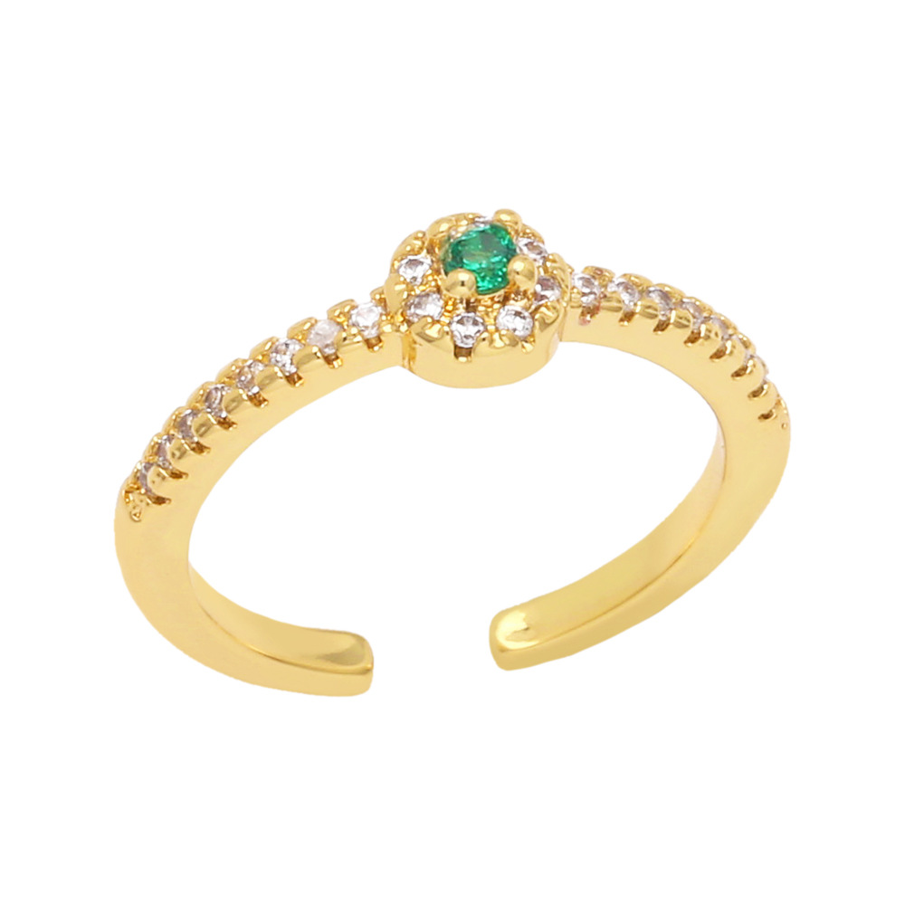 Retro Round Zircon Copper 18k Gold-plated Ring display picture 6