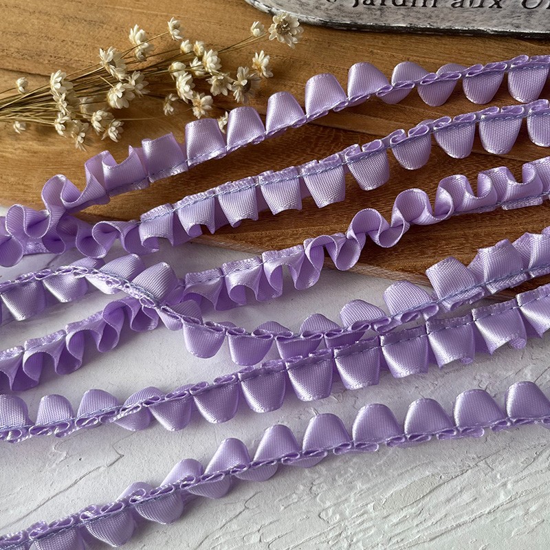 Doble capa de nieve púrpura con accesorios de encaje pleja de lótus borde cuello puño ropa hecha a mano DIY material