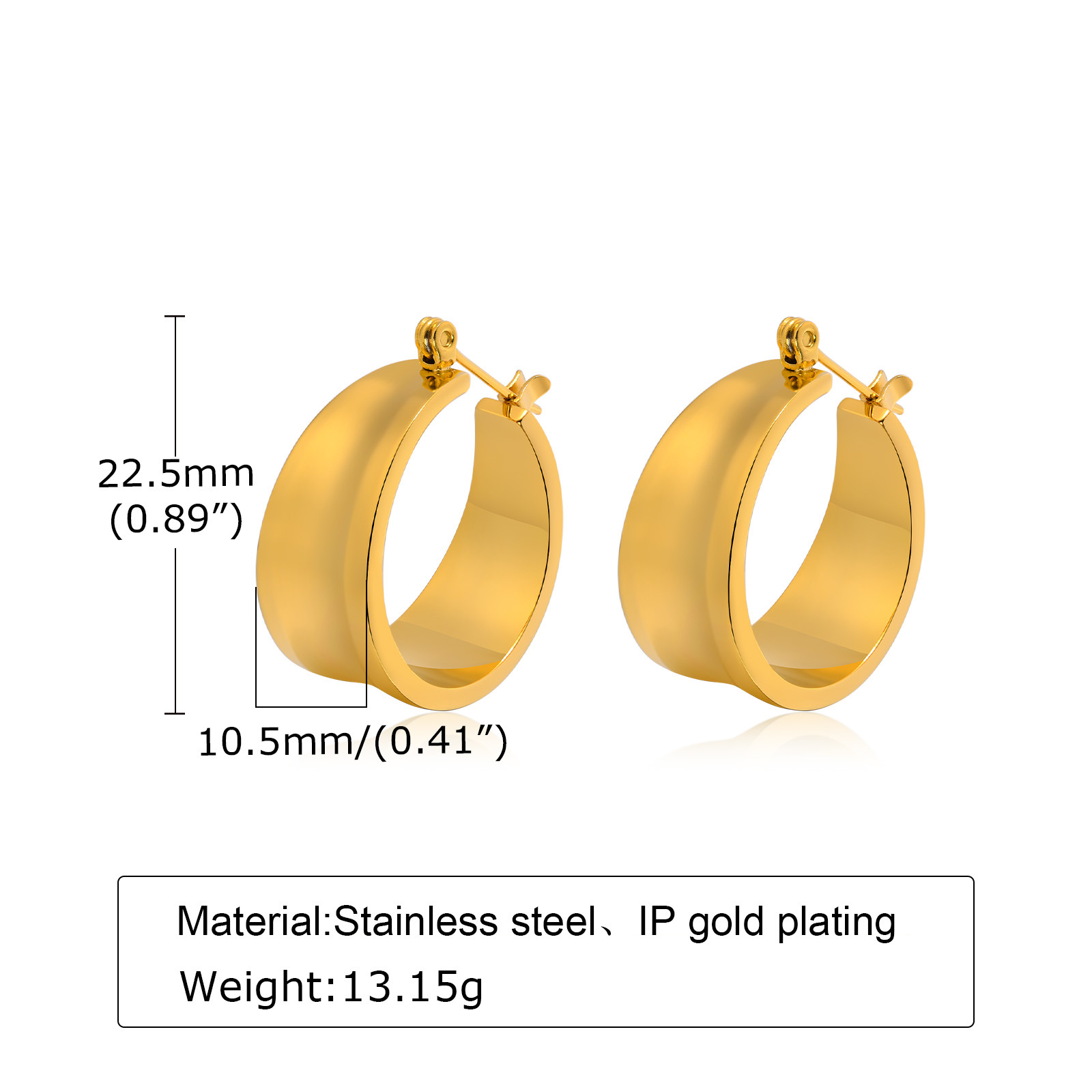 Fashion Geometric Stainless Steel Earrings Plating Stainless Steel Earrings 1 Pair display picture 1