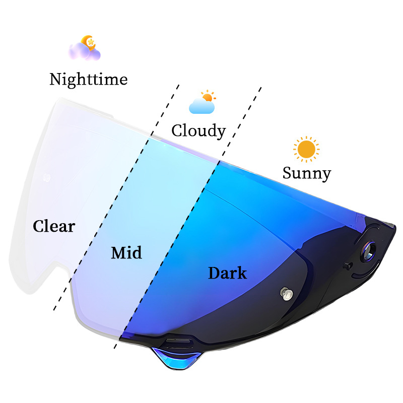 Helmet Lenses Are Compatible with Ruroc Atlas3.04.0, Windproof, Sandproof, Waterproof, and Color-Changing, Suitable for Day and Night Use, Helmet Accessories