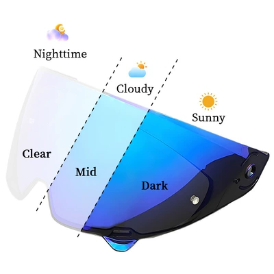 Helmet Lenses Are Compatible with Dəbilqə (Kaska) aksesuarları - transparent-to-blue