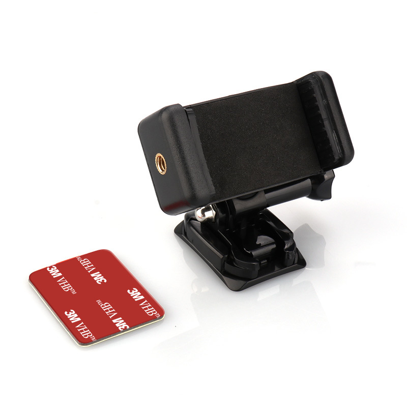 Casco soporte de disparo de teléfono móvil motocicleta montar accesorios de base fija fotografía horizontal y vertical clip de teléfono móvil giratorio