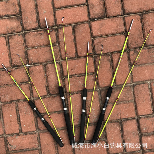 Spinning solid straight-handled rod with plug rod, followed by blackfish rod, boat rod, surf rod, casting rod, and flicking rod.
