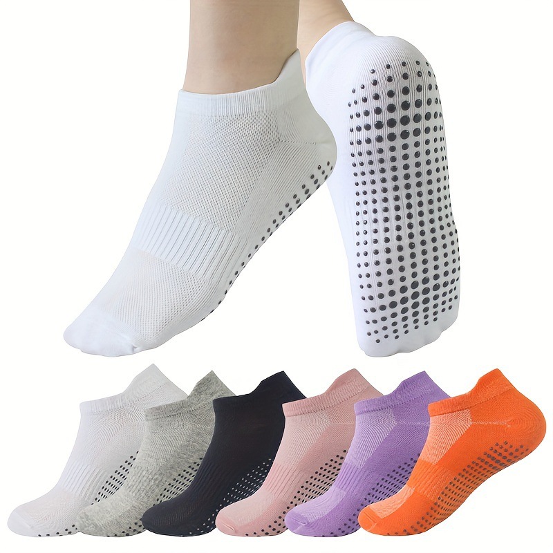 2025 new pattern Cross border Substitute 6 lady Solid non-slip Smooth knitting Yoga Socks