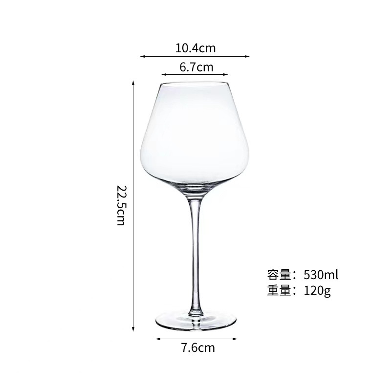 Luz lujo Copa de vidrio de gran capacidad transparente vino tinto vino blanco champán vidrio hecho a mano Borgoña taza