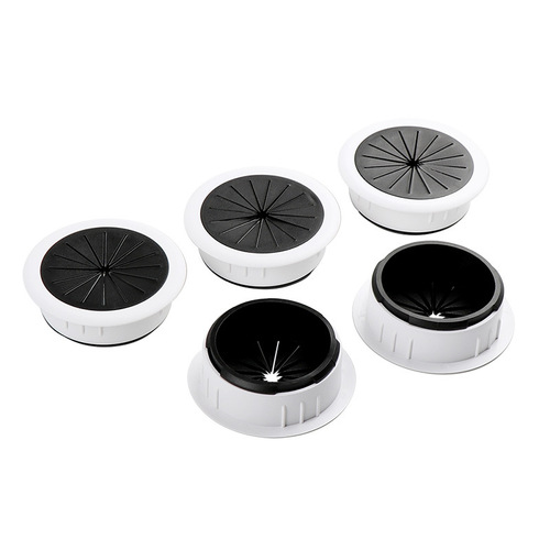 Computer desk wiring box office conference table cable hole cover wiring box round thickened plastic dustproof cable box cover
