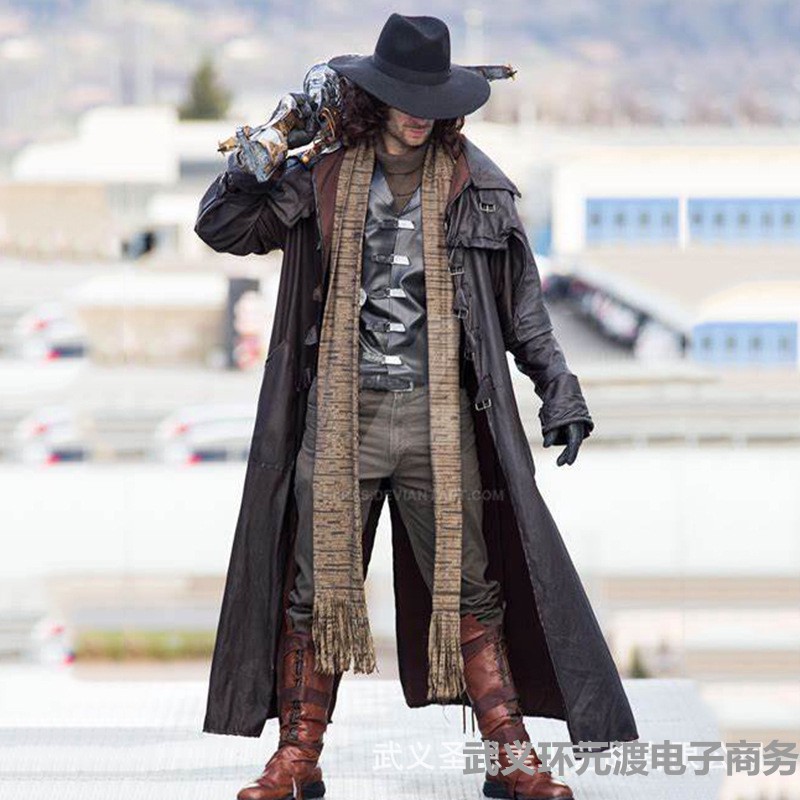 Movie Van Helsing, Vampire Hunter cosplay costume, anime male cosplay, medieval retro punk performance costume