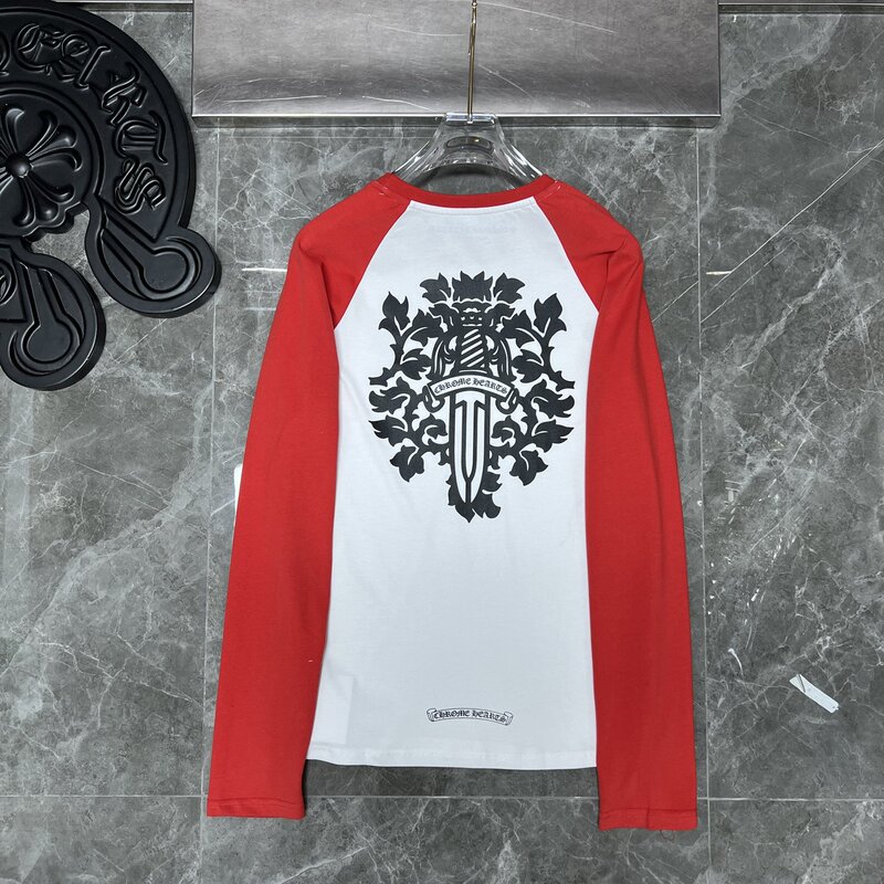 クロスボーダーのトレンディなブランド Chrome Heart 長袖 T シャツ ピュアコットン メンズ レディース ルーズスポット卸売|undefined