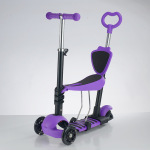 厂家批发儿童3-6-8多功能带推杆带靠背五合一可坐可滑行滑板车