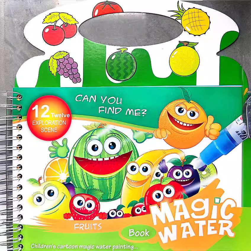 Pintura de agua portátil libro repetido graffiti pintura de agua libro portátil educación temprana libro para colorear educativo pintura de exhibición de agua mágica
