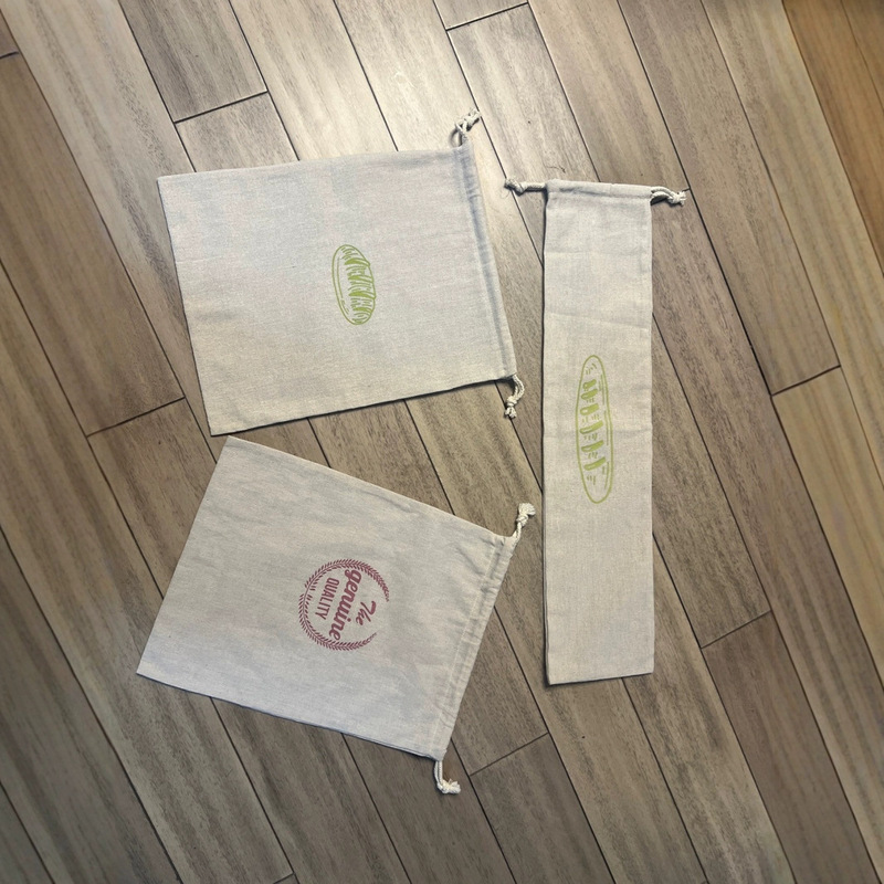 Manufacturer Linen Bread Bag French Baguette Packaging Bag Linen Canvas Storage Bag
