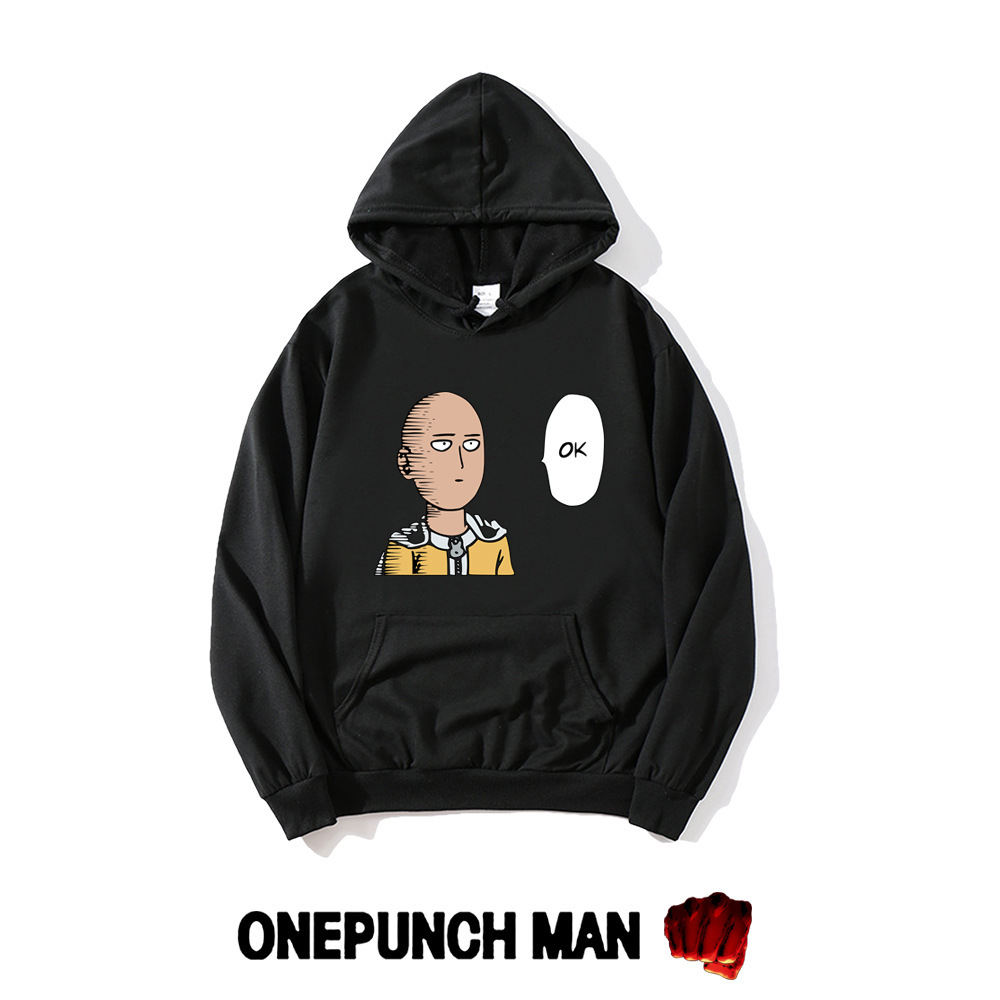 Un golpe Superman Saitama Teacher Anime Periférico Otoño e invierno Moda para hombres y mujeres Suéter de pareja Sudadera con capucha Chaqueta de manga larga
