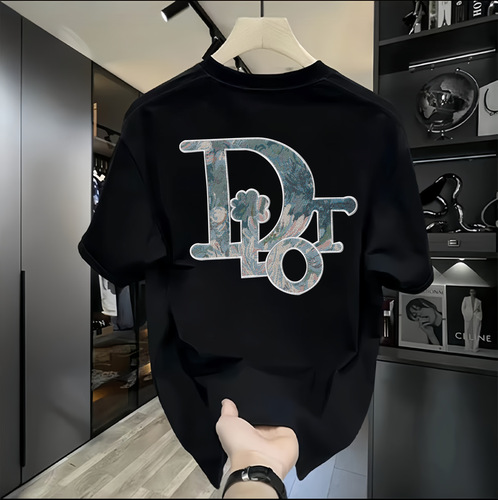 Heavyweight Pure Cotton Short Sleeve T-Shirt Casual Trendy Men's and Women's Summer Insta White Matchable Crew Neck Top Trendy Matchable Men's Half Sleeve