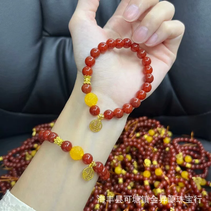 Organic red bracelet wax agate, pendant, wholesale