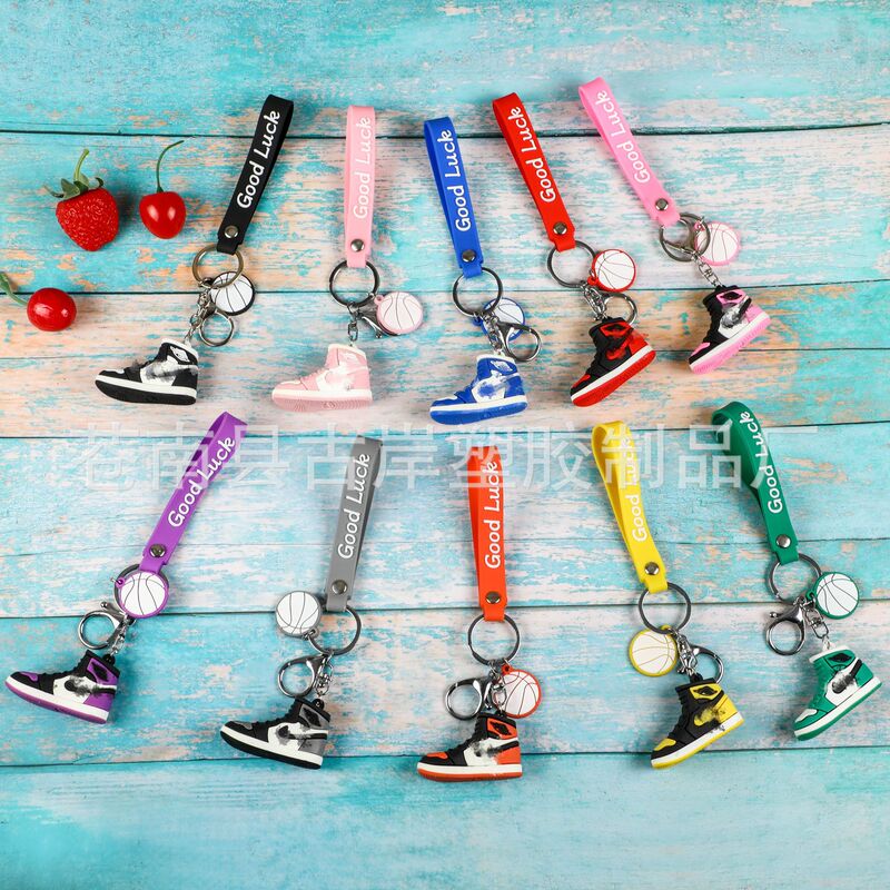 Jordan aj Series 3D basketball shoes keychain aj1 Barb keychain pvc soft key pendant wholesale