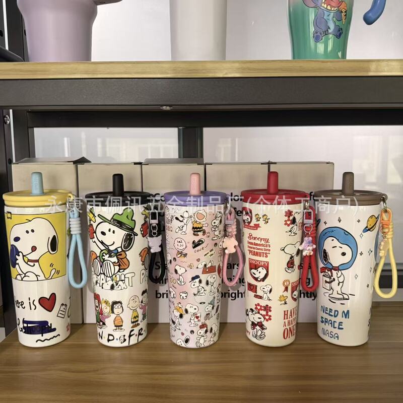 New Sno Cartoon Straw Cup, Large Capacity, Portable 304 Stainless Steel Vacuum Insulated Thermos Cup New Sno Cartoon Straw Cup, Large Capacity, Portable 304 Stainless Steel Vacuum Insulated Thermos Cup