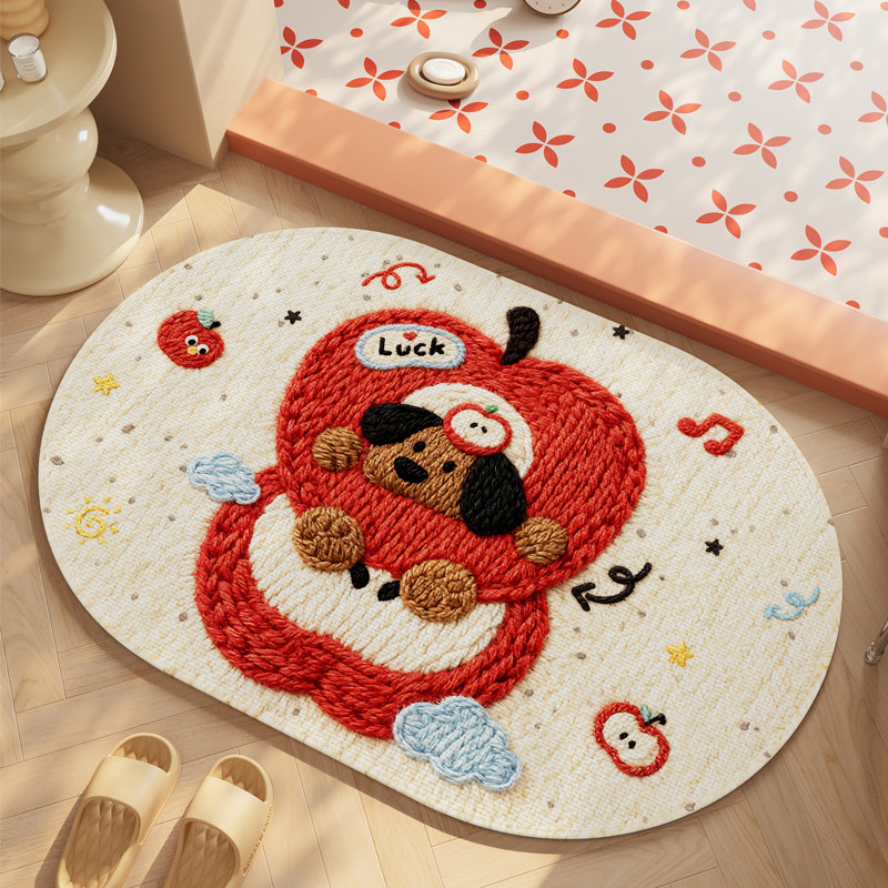 Linen Woven Bathroom Floor Mat, Water-Absorbent Bathroom Door Mat, Toilet Non-Slip Foot Mat, Thickened Carpet Linen Woven Bathroom Floor Mat, Water-Absorbent Bathroom Door Mat, Toilet Non-Slip Foot Mat, Thickened Carpet