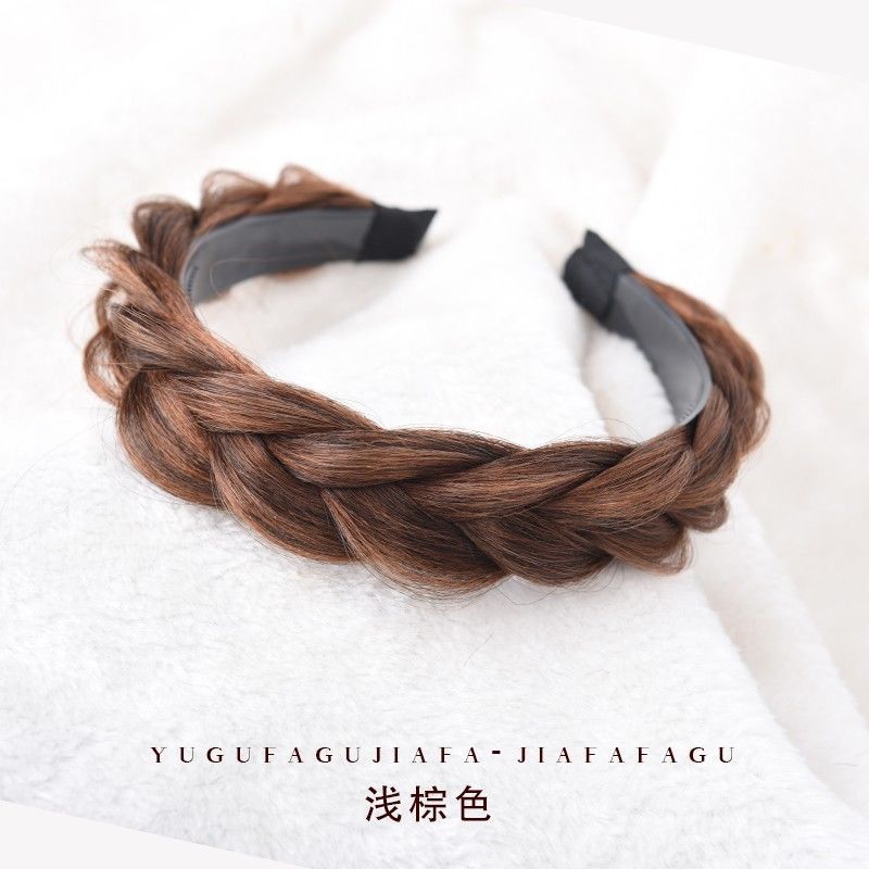 Peluca banda de pelo Peluca de cabeza femenina integrada parche para el cabello artefacto de reemplazo de cabello frente natural que cubre cabello blanco Twist trenza media cabeza cubierta