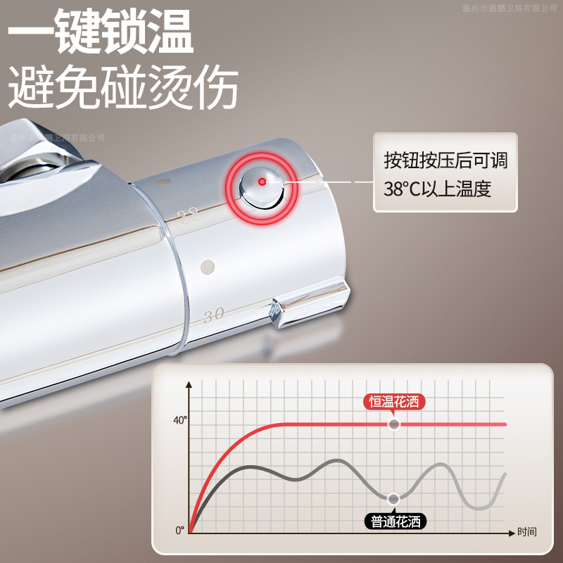 Todo cobre inteligente bañera termostática ducha grifo frío calentamiento oculto calentador de agua solar válvula de mezcla de agua abierta
