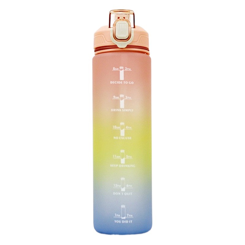 Amazon 1000ml chorro de arena gradiente de agua taza conveniente transfronteriza deportes hervidor Arco Iris taza gran capacidad espacio taza