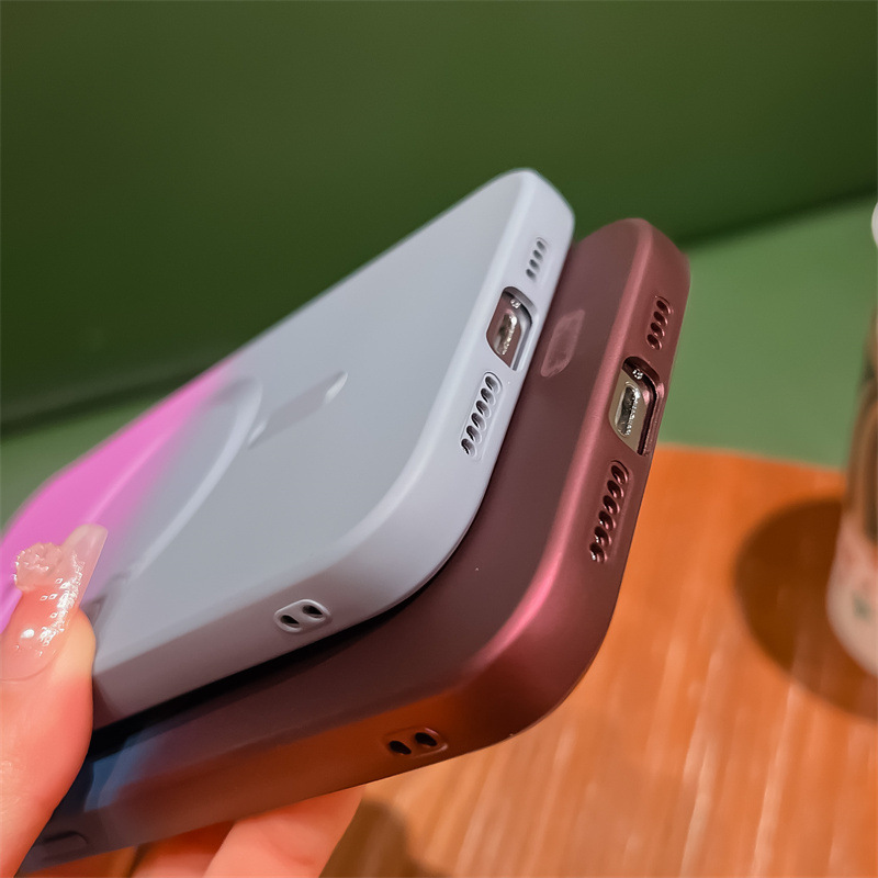 60g Weight iPhone Applicable Brands Silica Gel Material Gradient Color Pattern INS Style Style Ins Style Gradient Color Silica Gel Phone Cases 5