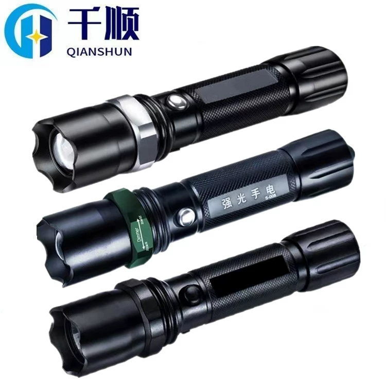 Трансграничный светодиодный димминг для езды на велосипеде Наружное освещение зарядный набор алюминиевого сплава завод оптовый зум яркий фонарик