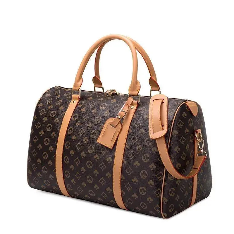 Bolso de Viaje de Cuero, Gran Capacidad y Cuadros, para Computadora de 8 Pulgadas | Protección Impermeable