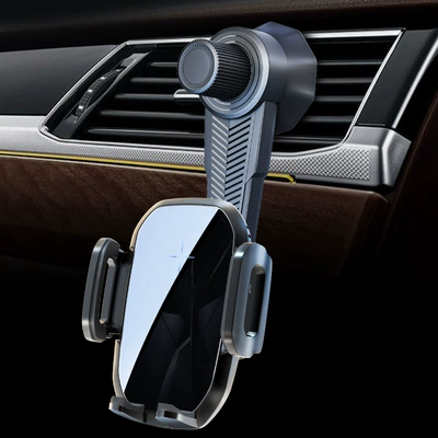 Car phone holder — Phone Hook - mirror-wireless-charging-long-hook-clip-black
