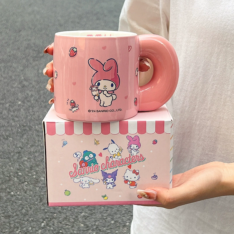 Керамическая кружка (Sanrio) 570 мл, милый дизайн — Hello Kitty и друзья