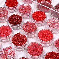 【红色系】新中式超优玻璃米珠散珠 手工DIY串珠手链项链饰品配件