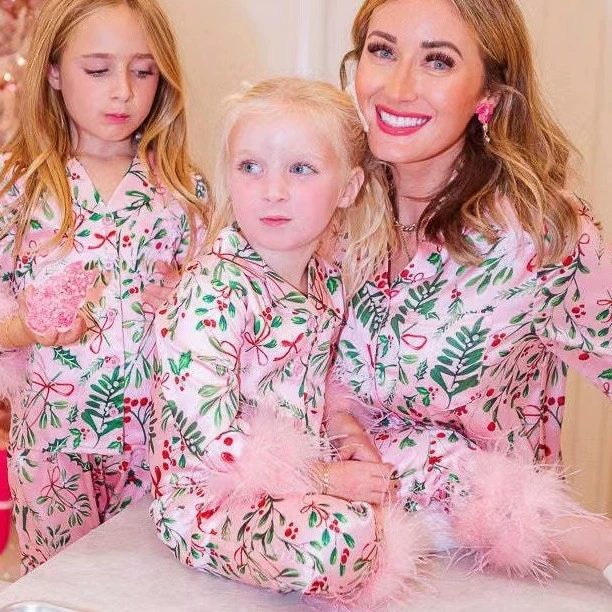 Европейская и американская трансграничная независимая станция Amazon Популярная женская одежда для родителей и детей, повседневный костюм с принтом, пижамы, домашняя одежда