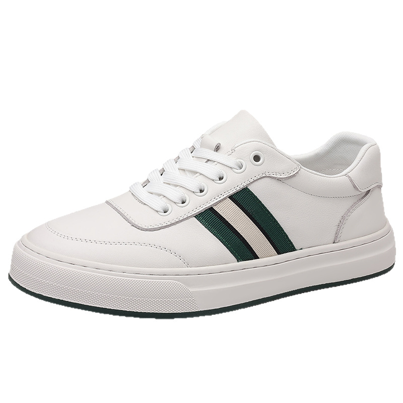 [Cuero de vaca de cabeza] cuero transpirable, zapatos deportivos casuales de suela suave de moda, huecos y cómodos