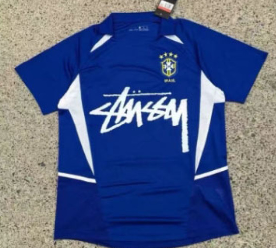 Stussy Jersey Brasil Flamengo Italia Edición conmemorativa Portugal París Francia Uniforme de fútbol