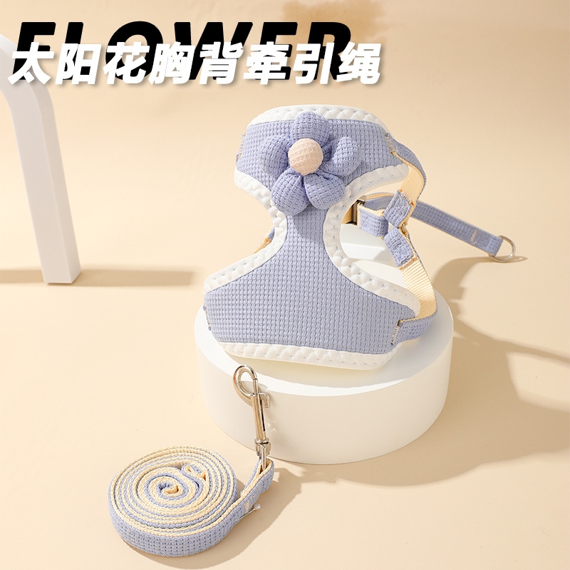 Nuevo estilo gato perro correa de correa tipo chaleco perro mediano y pequeño correa ajustable para el pecho cuerda para pasear perro spot al por mayor