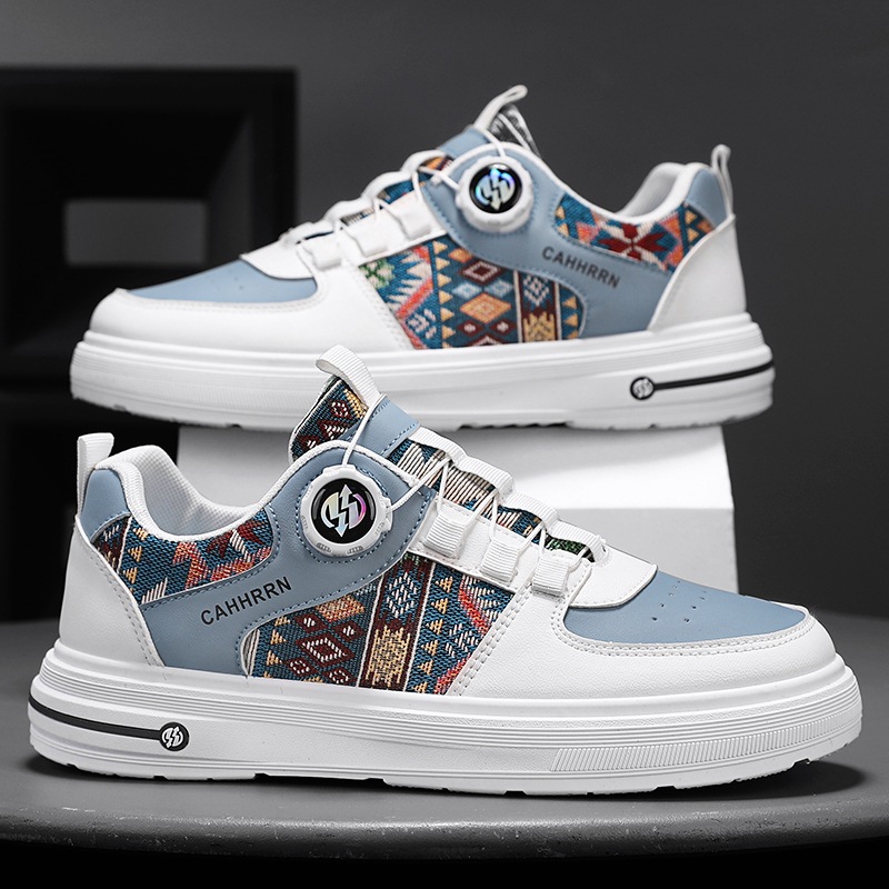 Zapatos de hombre primavera 2025 nuevos zapatos de skate para hombres sin cordones zapatos de moda casuales botones giratorios de verano