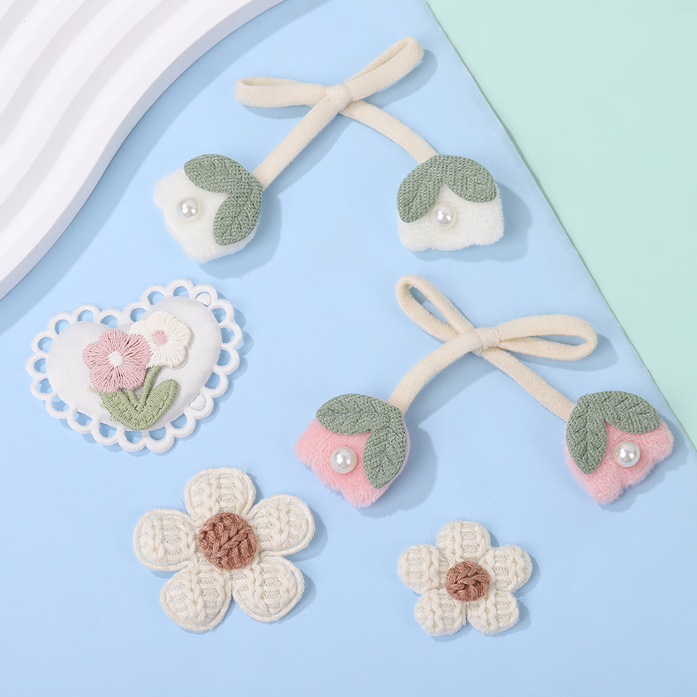 郁金香花朵配饰卡通毛线布梅花服装辅料diy饰品配件甜美发夹材料
