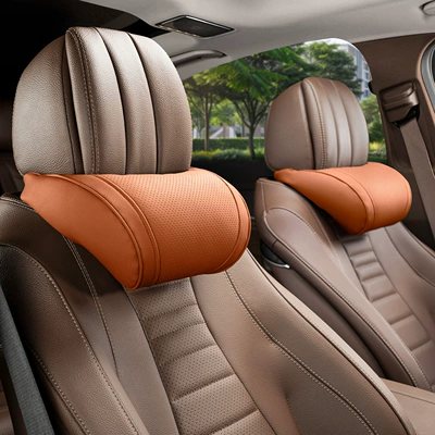Headrest | Tesla Neck Pillow, Lumbar - little-k-lychee-pattern-love-horse-orange-neck-pillow-2-pieces