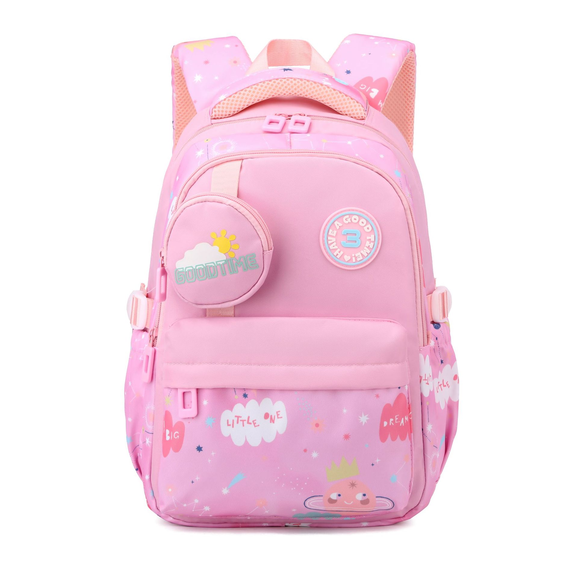 Nuevo pez natural jardín de infantes clase grande - 2 grados mochila pequeña bebé lindas mochila para niños y niñas para reducir la carga de la cresta