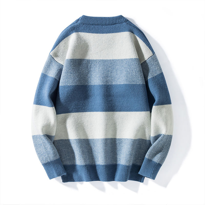 Men's Clothing winter sweaters loose and fashionable woolen clothes plus velvet bottoming shirts knitted sweaters_voghion.com