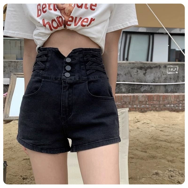 Юбка джинсовая летняя, шорты, брюки, Oversize, свободный крой, для женщин плюс-сайз, высокая талия, А-силуэт