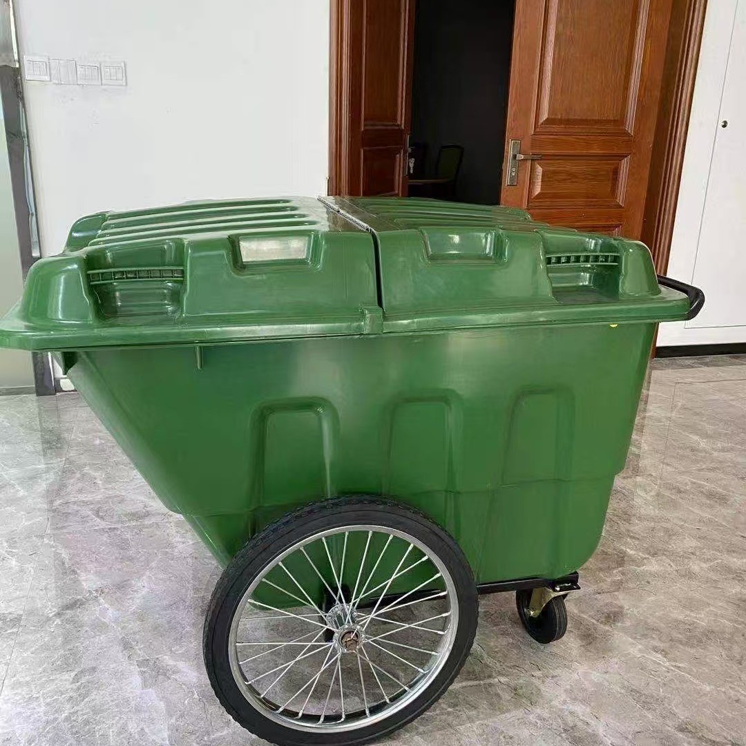 现货400升户外大号塑料垃圾桶室外环卫可挂车推车厂家加厚带轮