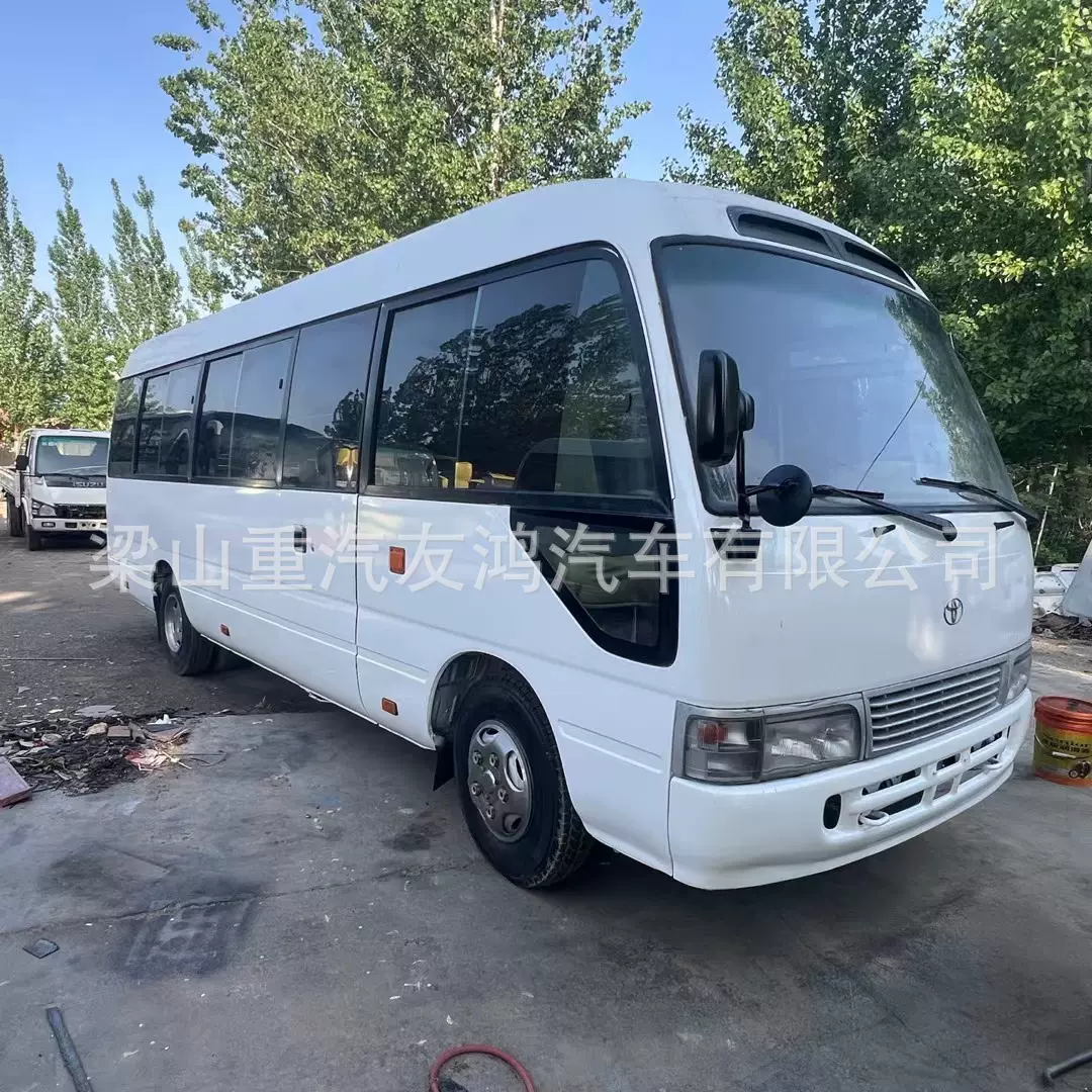 二手 贸易丰田21-23座考斯特中巴车 自动门4杠海狮中小型中巴客车