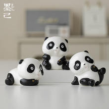墨己可爱创意熊猫陶瓷摆件线香炉家用室内沉香檀香线香底座香器