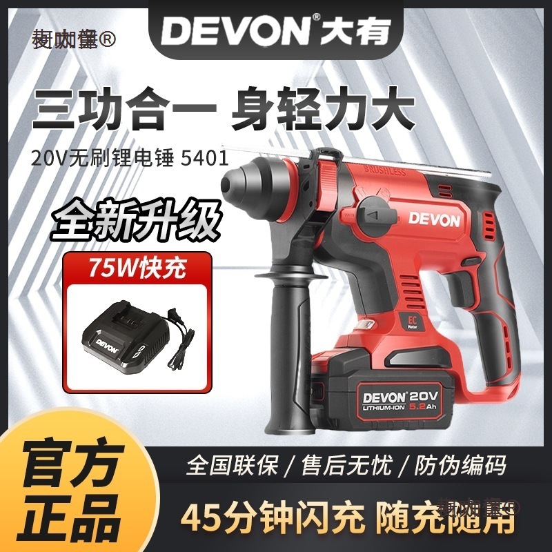 大有电锤5401大有锂电套装大友电钻两用三用无刷轻型大功电麦太保