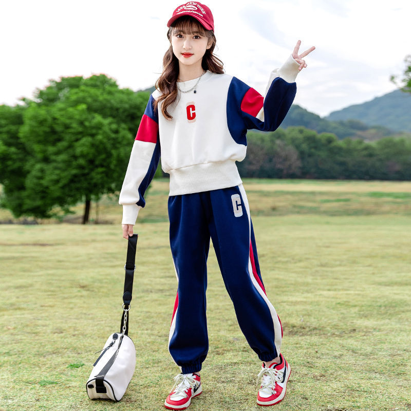New 2024 Spring Casual Sports Suit for Girls - Trendy and Popular for Medium and Large Girls