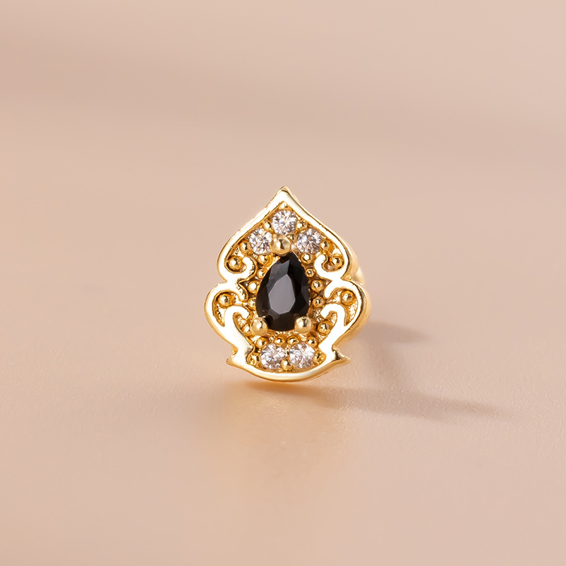 Solid Color Pattern Women'S Gender Plating, Inlay Design 1 Piece Ear Cartilage Rings & Studs Fashion Solid Color 316L Stainless Steel Copper Plating Inlay Zircon