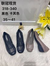 韩版时尚女秋鞋通勤方扣坡跟女单鞋2023秋季新款商场女鞋现货批发